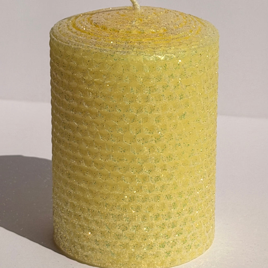 Our lemon yellow classic glitter glows with a bright, cheerful sunshine hue, wrapped in opalescent glitter and a golden undertone-infusing your space with a sparkling burst of joy and light.