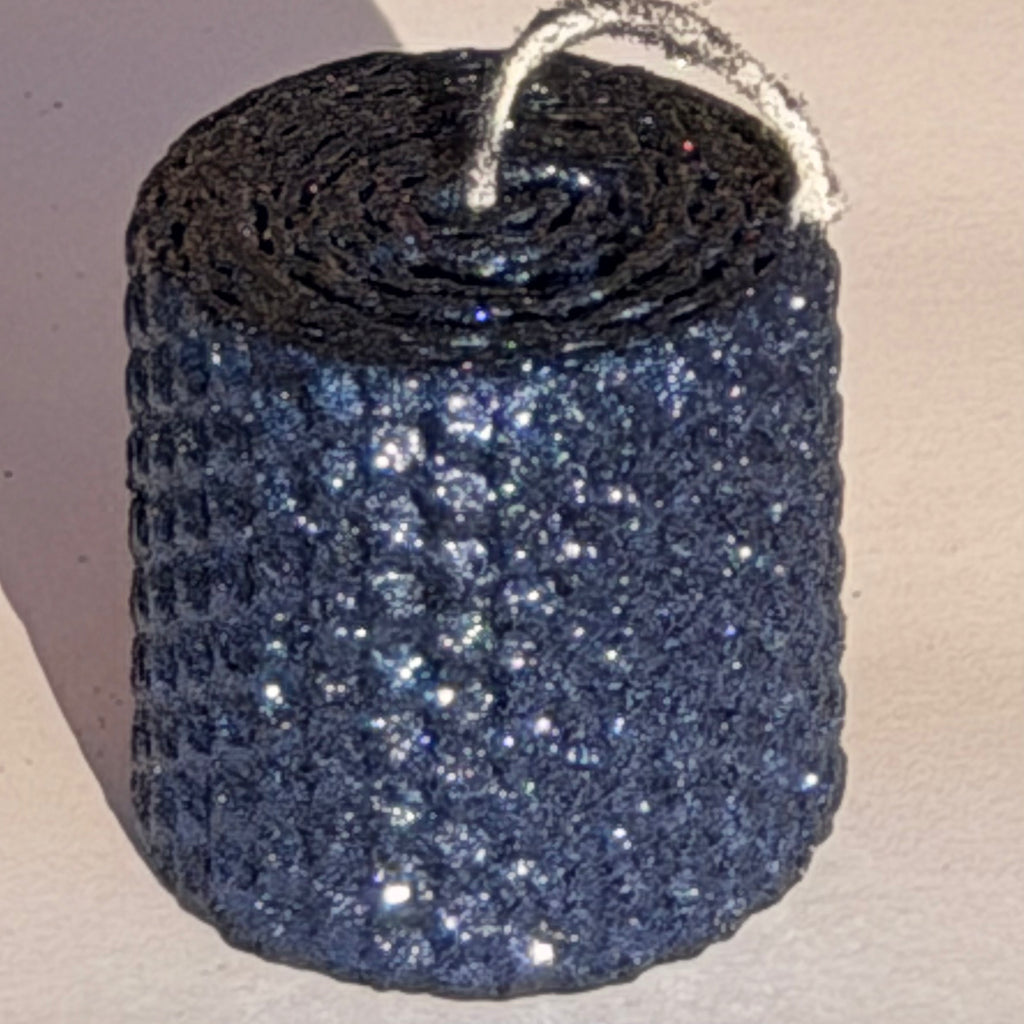Our midnight blue metallic envelops a dark, celestial blue in a dense metallic sparkle-evoking the infinite mystery of a starry night sky.