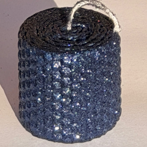 Our midnight blue metallic envelops a dark, celestial blue in a dense metallic sparkle-evoking the infinite mystery of a starry night sky.