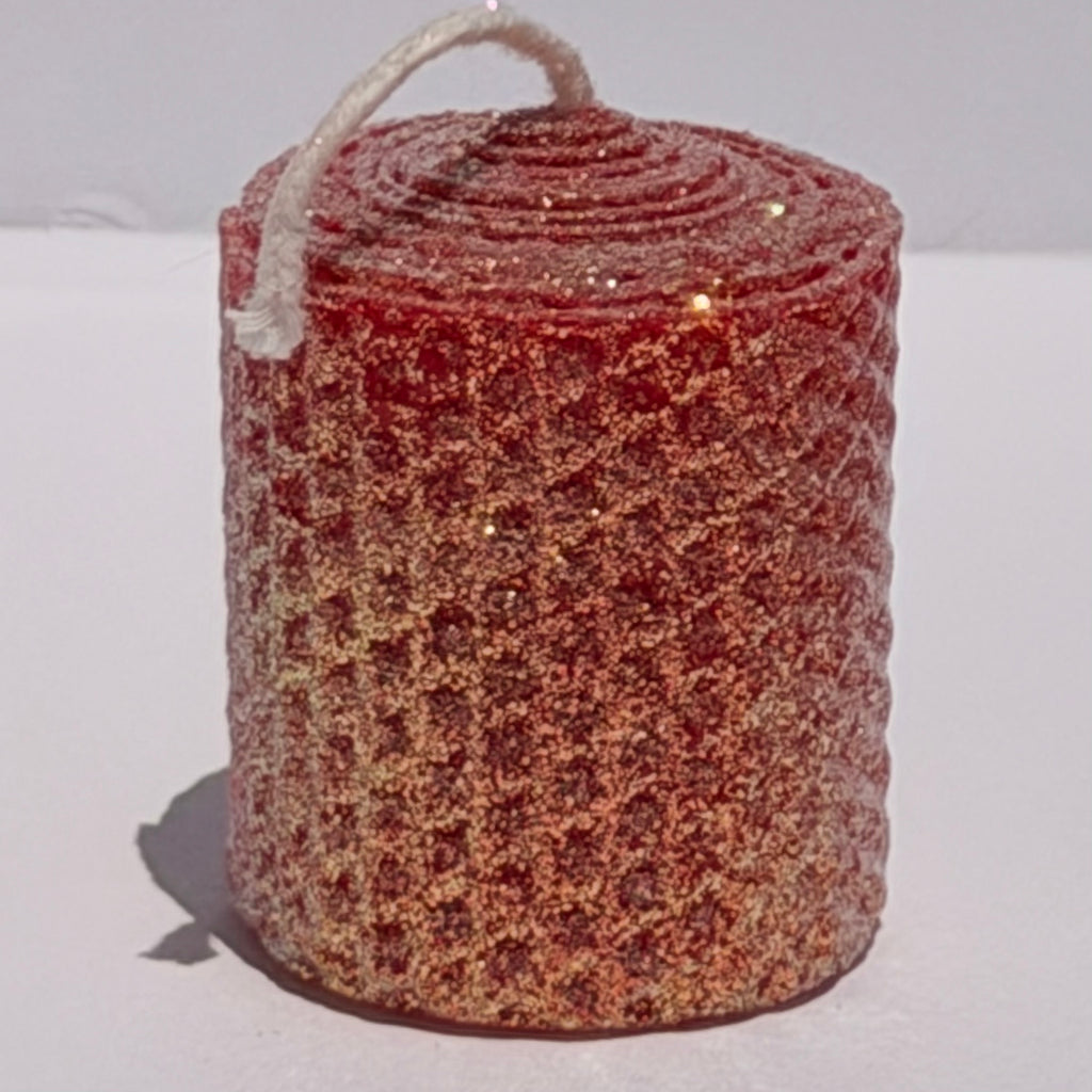 Our red classic glitter glows with a bold passionate crimson orange, wrapped in opalescent glitter and a golden undertone-infusing your space with a dramatic sparkle that captivates all who see it.
