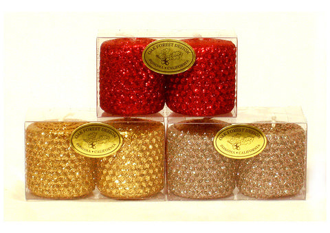 2x2 Natural (UNGLITTERED) Beeswax Votive Candle Pair
